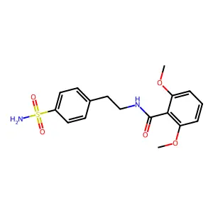 2,6-dimethoxy-N-[2-(4-sulfamoylphenyl)ethyl]benzamide structure
