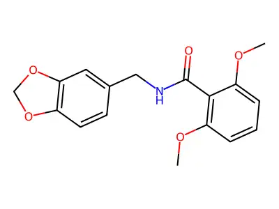 N-(1,3-benzodioxol-5-ylmethyl)-2,6-dimethoxybenzamide structure
