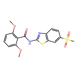 2,6-dimethoxy-N-[6-(methylsulfonyl)-1,3-benzothiazol-2-yl]benzamide structure