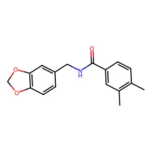 N-(1,3-benzodioxol-5-ylmethyl)-3,4-dimethylbenzamide structure