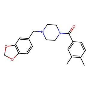 (4-Benzo[1,3]dioxol-5-ylmethyl-piperazin-1-yl)-(3,4-dimethyl-phenyl)-methanone structure