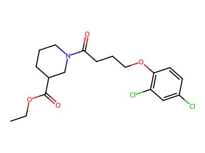 Ethyl 1-[4-(2,4-dichlorophenoxy)butanoyl]piperidine-3-carboxylate structure