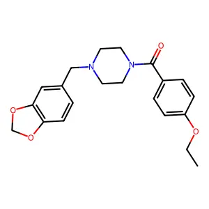 (4-Benzo[1,3]dioxol-5-ylmethyl-piperazin-1-yl)-(4-ethoxy-phenyl)-methanone structure