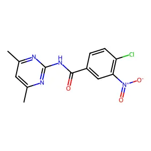 4-chloro-N-(4,6-dimethylpyrimidin-2-yl)-3-nitrobenzamide structure