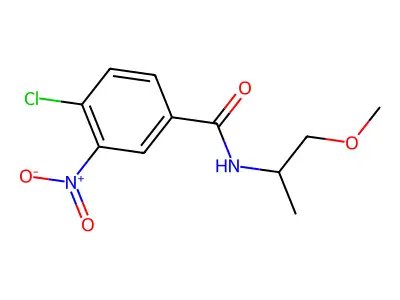 4-chloro-N-(1-methoxypropan-2-yl)-3-nitrobenzamide structure