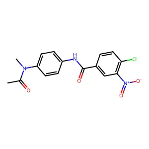 N-{4-[acetyl(methyl)amino]phenyl}-4-chloro-3-nitrobenzamide structure