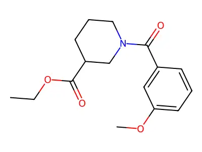 Ethyl 1-(3-methoxybenzoyl)-3-piperidinecarboxylate structure
