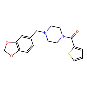 [4-(1,3-Benzodioxol-5-ylmethyl)piperazino](2-thienyl)methanone structure