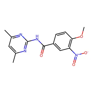 N-(4,6-dimethylpyrimidin-2-yl)-4-methoxy-3-nitrobenzamide structure
