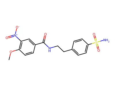 4-methoxy-3-nitro-N-[2-(4-sulfamoylphenyl)ethyl]benzamide structure