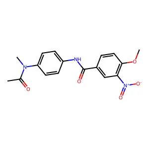 N-{4-[acetyl(methyl)amino]phenyl}-4-methoxy-3-nitrobenzamide structure