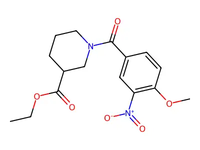 Ethyl 1-(4-methoxy-3-nitrobenzoyl)piperidine-3-carboxylate structure