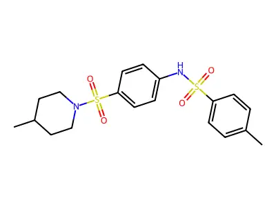 4-methyl-N-(4-((4-methylpiperidin-1-yl)sulfonyl)phenyl)benzenesulfonamide structure