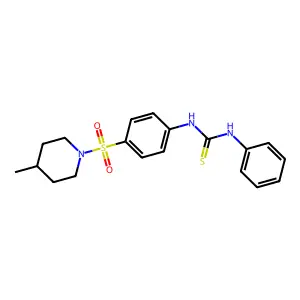 N-{4-[(4-methyl-1-piperidinyl)sulfonyl]phenyl}-N'-phenylthiourea structure