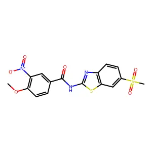 4-methoxy-N-(6-methylsulfonyl-1,3-benzothiazol-2-yl)-3-nitrobenzamide structure