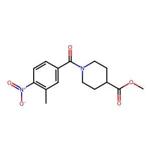 Methyl 1-(3-methyl-4-nitrobenzoyl)piperidine-4-carboxylate structure