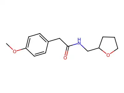2-(4-methoxyphenyl)-N-(oxolan-2-ylmethyl)acetamide structure