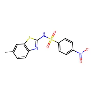 N-(6-methyl-1,3-benzothiazol-2-yl)-4-nitrobenzenesulfonamide structure