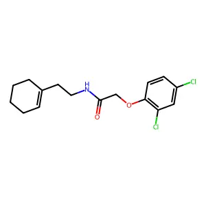 N-[2-(1-cyclohexen-1-yl)ethyl]-2-(2,4-dichlorophenoxy)acetamide structure