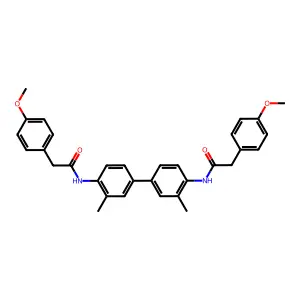 N,N'-(3,3'-dimethyl-4,4'-biphenyldiyl)bis[2-(4-methoxyphenyl)acetamide] structure