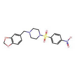 1-(1,3-Benzodioxol-5-ylmethyl)-4-(4-nitrophenyl)sulfonylpiperazine structure