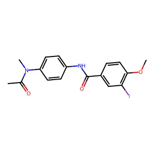 N-{4-[acetyl(methyl)amino]phenyl}-3-iodo-4-methoxybenzamide structure