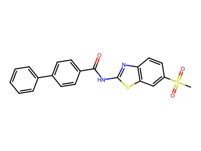N-(6-methylsulfonyl-1,3-benzothiazol-2-yl)-4-phenylbenzamide structure