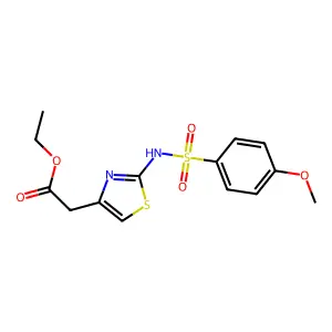Ethyl (2-{[(4-methoxyphenyl)sulfonyl]amino}-1,3-thiazol-4-yl)acetate structure