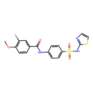 3-iodo-4-methoxy-N-[4-(1,3-thiazol-2-ylsulfamoyl)phenyl]benzamide structure