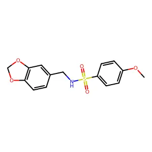 N-(1,3-benzodioxol-5-ylmethyl)-4-methoxybenzenesulfonamide structure