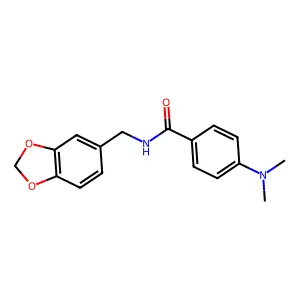 N-(1,3-benzodioxol-5-ylmethyl)-4-(dimethylamino)benzamide structure