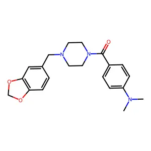 [4-(1,3-Benzodioxol-5-ylmethyl)piperazin-1-yl][4-(dimethylamino)phenyl]methanone structure