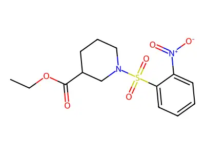 Ethyl 1-[(2-nitrophenyl)sulfonyl]piperidine-3-carboxylate structure