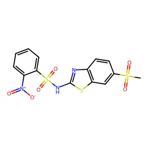 N-(6-methylsulfonyl-1,3-benzothiazol-2-yl)-2-nitrobenzenesulfonamide structure