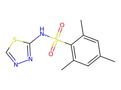 2,4,6-trimethyl-N-(1,3,4-thiadiazol-2-yl)benzene-1-sulfonamide structure