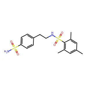 2,4,6-trimethyl-N-[2-(4-sulfamoylphenyl)ethyl]benzenesulfonamide structure