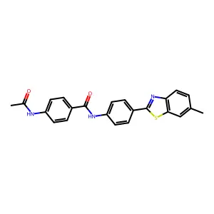 4-acetamido-N-[4-(6-methyl-1,3-benzothiazol-2-yl)phenyl]benzamide structure