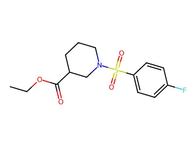 Ethyl 1-((4-fluorophenyl)sulfonyl)piperidine-3-carboxylate structure