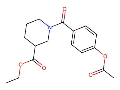 Ethyl 1-{[4-(acetyloxy)phenyl]carbonyl}piperidine-3-carboxylate structure