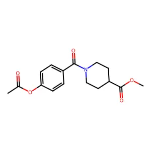 4-{[4-(Methoxycarbonyl)piperidyl]carbonyl}phenyl acetate structure