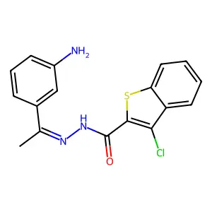 N'-[(E)-1-(3-Aminophenyl)ethylidene]-3-chloro-1-benzothiophene-2-carbohydrazide structure