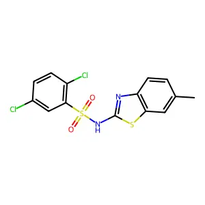 2,5-dichloro-N-(6-methyl-1,3-benzothiazol-2-yl)benzenesulfonamide structure