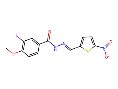 3-Iodo-4-methoxybenzoic acid 2-[(5-nitro-2-thienyl)methylene]hydrazide structure
