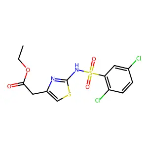 [2-(2,5-Dichloro-benzenesulfonylamino)-thiazol-4-yl]-acetic acid ethyl ester structure