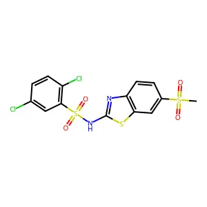 2,5-dichloro-N-[6-(methylsulfonyl)-1,3-benzothiazol-2-yl]benzenesulfonamide structure
