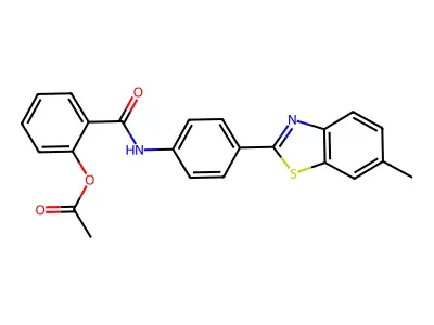 2-{[4-(6-Methyl-1,3-benzothiazol-2-yl)phenyl]carbamoyl}phenyl acetate structure
