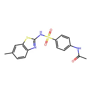 N-[4-[(6-methyl-1,3-benzothiazol-2-yl)sulfamoyl]phenyl]acetamide structure