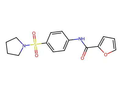 N-[4-(1-pyrrolidinylsulfonyl)phenyl]-2-furamide structure