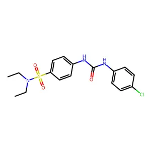 4-({[(4-chlorophenyl)amino]carbonyl}amino)-N,N-diethylbenzenesulfonamide structure