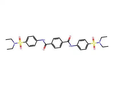 N,N'-bis{4-[(diethylamino)sulfonyl]phenyl}terephthalamide structure